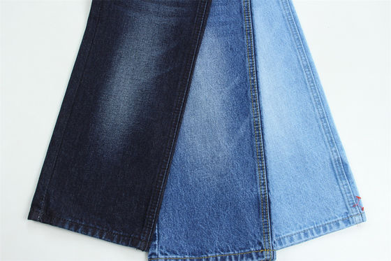 12.5oz Sert Denim Kumaş Düzme Düzme Markalı Jeans için % 100 Pamuk Süper Koyu Mavi