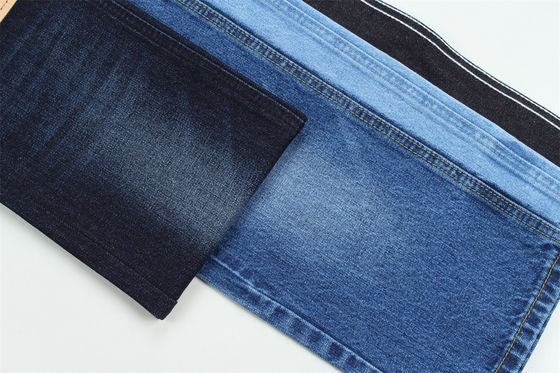 12.5oz Sert Denim Kumaş Düzme Düzme Markalı Jeans için % 100 Pamuk Süper Koyu Mavi