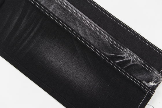Üstün Kalite Koyu Siyah Slub Streç Denim Kumaş Kot İçin