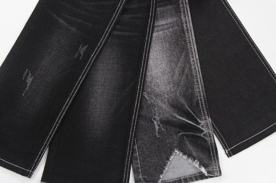 Üstün Kalite Koyu Siyah Slub Streç Denim Kumaş Kot İçin