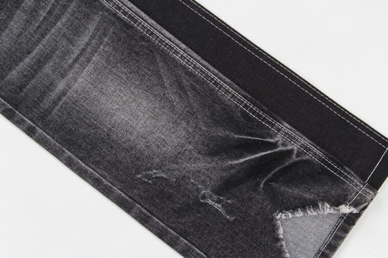 Üstün Kalite Koyu Siyah Slub Streç Denim Kumaş Kot İçin