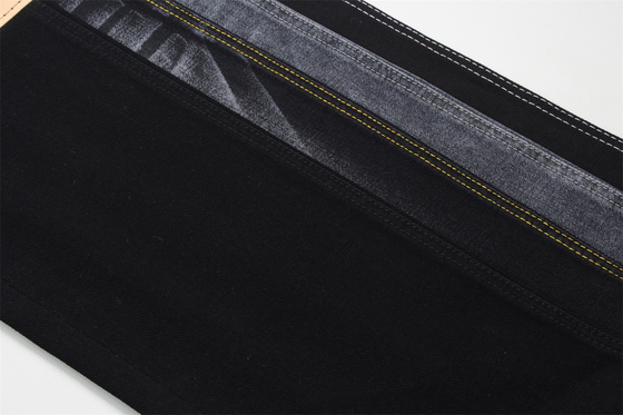 10.5oz Siyah Denim Kumaş Sert 100% Pamuk Siyah Ve Siyah Arka Taraf Şık Jeans Erkek Arkadaşı Şık Yumuşak El Hissesi Kadınlar