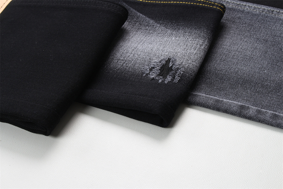 10.5oz Siyah Denim Kumaş Sert 100% Pamuk Siyah Ve Siyah Arka Taraf Şık Jeans Erkek Arkadaşı Şık Yumuşak El Hissesi Kadınlar