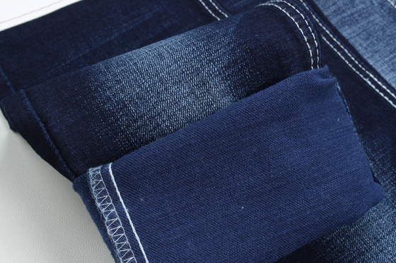 11 Oz Çapraz Çizgili Slub Denim Kumaş 3/1 Dokuma Koyu Mavi