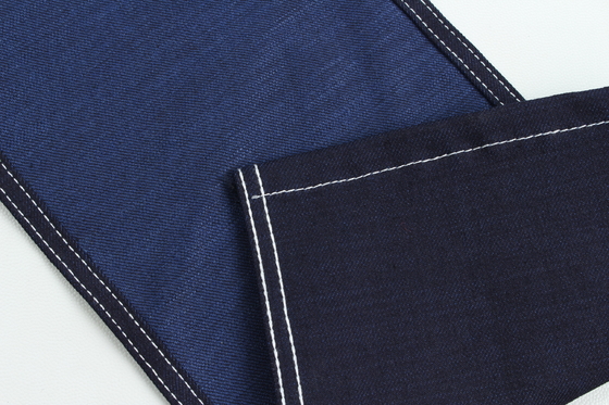 11 Oz Çapraz Çizgili Slub Denim Kumaş 3/1 Dokuma Koyu Mavi