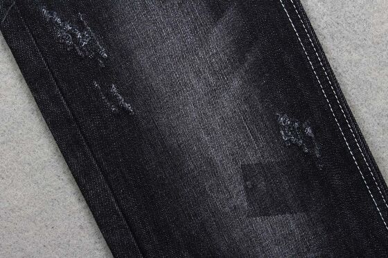 9.8oz Kükürt Siyah Çözgü Slub Denim kumaş %100 pamuk desizing kot kumaşı