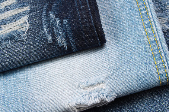 12 oz, %100 pamuklu kot pantolon Cross Hatch Slub Sanforizing kot pantolon kumaş