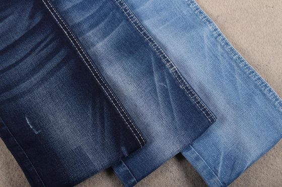 İyi fiyat 9.7oz 329gsm Kadınlar İçin Streç Pamuk Polyester Spandex Denim Kumaş Çocuk Kotları çevrimiçi