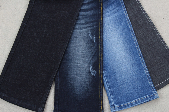 Indigo Blue Crosshatch Denim Kumaş Slub Full Stretch 10.3 Bir kez Jeans Malzemeleri
