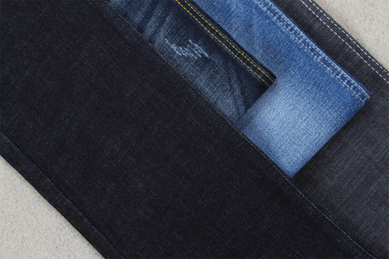 Indigo Blue Crosshatch Denim Kumaş Slub Full Stretch 10.3 Bir kez Jeans Malzemeleri