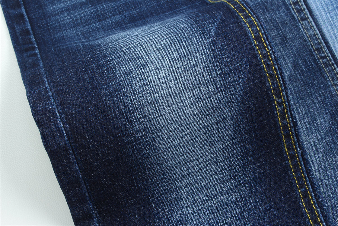 10.8 Bir kez en kaliteli Crosshatch Slub Stretch Denim Kumaş Erkekler için Jeans