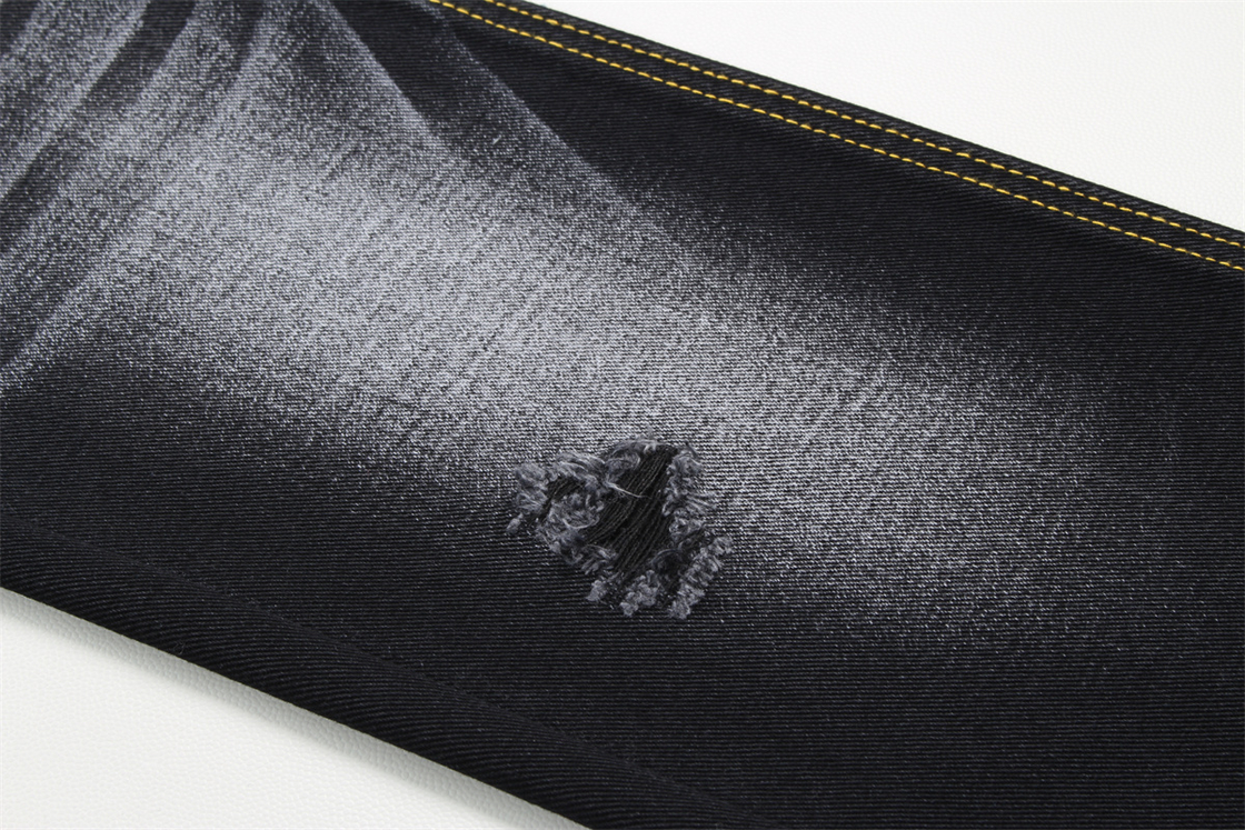 10.5oz Siyah Denim Kumaş Sert 100% Pamuk Siyah Ve Siyah Arka Taraf Şık Jeans Erkek Arkadaşı Şık Yumuşak El Hissesi Kadınlar