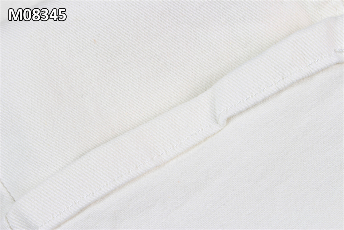 9.7OZ Renklemeye Hazırlanın Beyaz Denim Kumaş RFD Jeans Kumaş Soğuk Giysi Renkleme