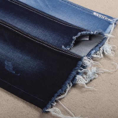 İyi fiyat Slub Repreve Streç Denim Kumaş Haşıl Kesimi Süper Lacivert Renk çevrimiçi