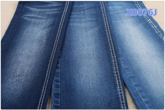 Konfeksiyon için İndigo Mavi Pamuk Streç Elastik Denim Kumaş 130cm