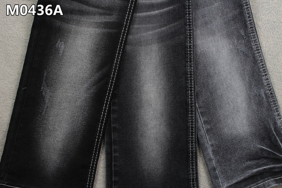 10.4 oz Pamuklu Polyester Spandex Kot Kumaş Yüksek Streç 62/63 '' Sanforize Siyah Arka Taraf