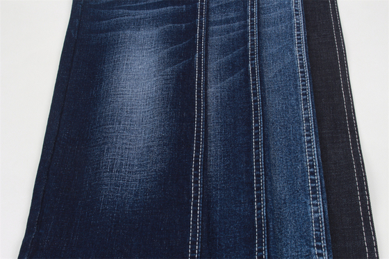 Streç Yumuşak El Hissi Siyah Renk ile 10.5 Oz Crosshatch Slub Denim Kumaş
