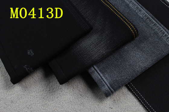 11.5oz Crosshatch Sulfur Jeans için siyah denim kumaş %2 Spandex Yüksek Stretch 58/59