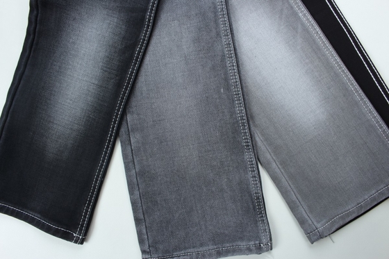 11.5 oz siyah ve renkli arka tarafı çift katmanlı kot pantolon kumaşı