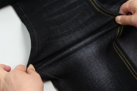 İyi fiyat 11 Oz Warp Slub Black Denim Fabric For Man Jeans High Stretch Hindistan Pazarı Stili Sıcak Satış çevrimiçi