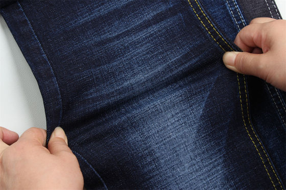 İyi fiyat 11.8 Oz Cross Slub Pamuk Karışık Spandex Mavi Denim Kumaş Erkek Jeans Stretch Hindistan Pazarı Stili Desizing Fleecing çevrimiçi