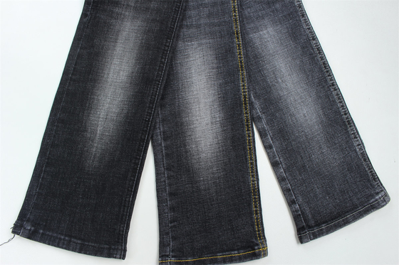 Yüksek Kalite Koyu Siyah Crossshatch Slub Stretch Denim Kumaş Erkekler için Jeans