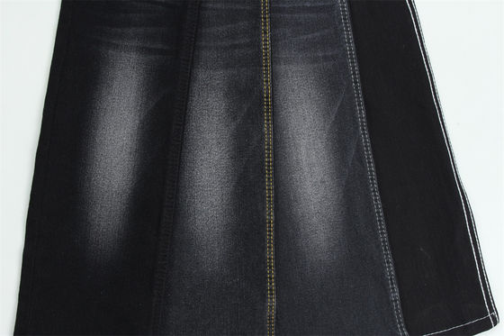 Tam Likra Saten Dokuma Siyah Siyah Yüksek Esnek Denim Kumaş