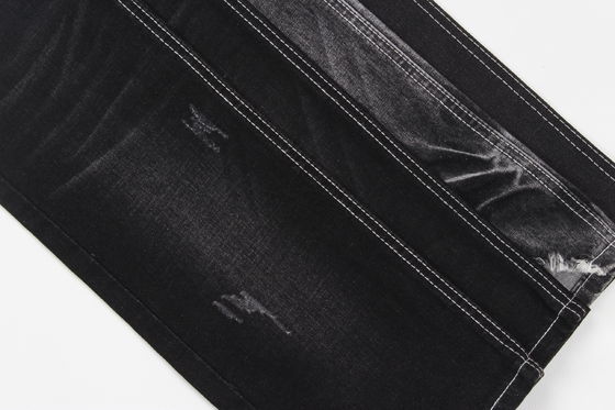 Üstün Kalite Koyu Siyah Slub Streç Denim Kumaş Kot İçin