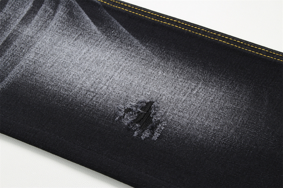 10.5oz Siyah Denim Kumaş Sert 100% Pamuk Siyah Ve Siyah Arka Taraf Şık Jeans Erkek Arkadaşı Şık Yumuşak El Hissesi Kadınlar