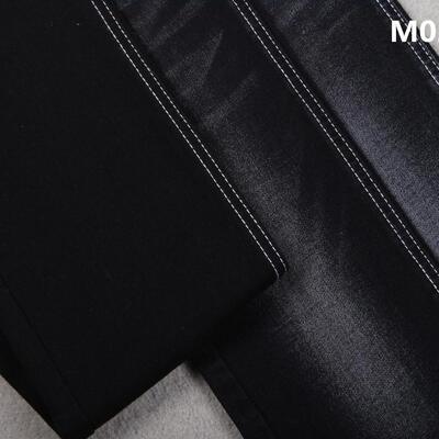 İyi fiyat Jet Black Black 10.5 oz Pamuk Slub Stretch Denim Jeans Kumaş çevrimiçi