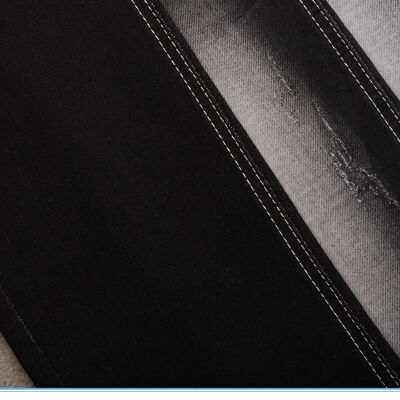 İyi fiyat Kot Düğmeli Çift Katmanlı Kot Pantolonlar İçin Siyah Renkli Sahte Örgü Beyaz Arka Kot Kumaşlar çevrimiçi