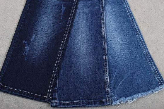 İyi fiyat 10.3oz Sanforlama Koyu Mavi Spandex Pamuk Polyester Denim Kumaş çevrimiçi