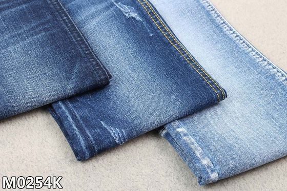 İyi fiyat 9.5oz Çözgü Şantuklu Polyester Denim Kumaş Koyu Mavi Repreve çevrimiçi