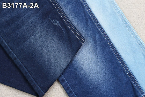 İyi fiyat Merserize 9.5 Oz Stretch Denim Kumaş Sahte Örme Lacivert çevrimiçi