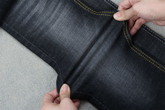 İyi fiyat Sanforize Crosshatch Denim Kumaş Şantuk Tam Streç 160cm 10.3 Bir Kez Siyah çevrimiçi