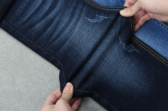 İyi fiyat Indigo Blue Crosshatch Denim Kumaş Slub Full Stretch 10.3 Bir kez Jeans Malzemeleri çevrimiçi