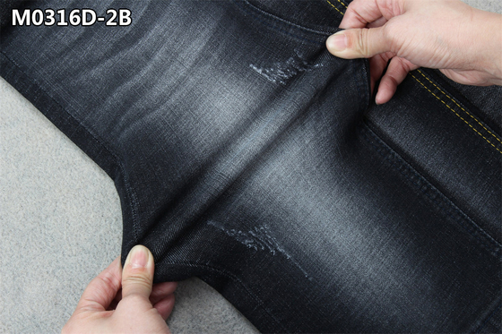 10 Oz Yüksek Streç Çapraz Hatch Jeans Kumaş Erkek Giyim için Şantuk Balck Denim Kumaş